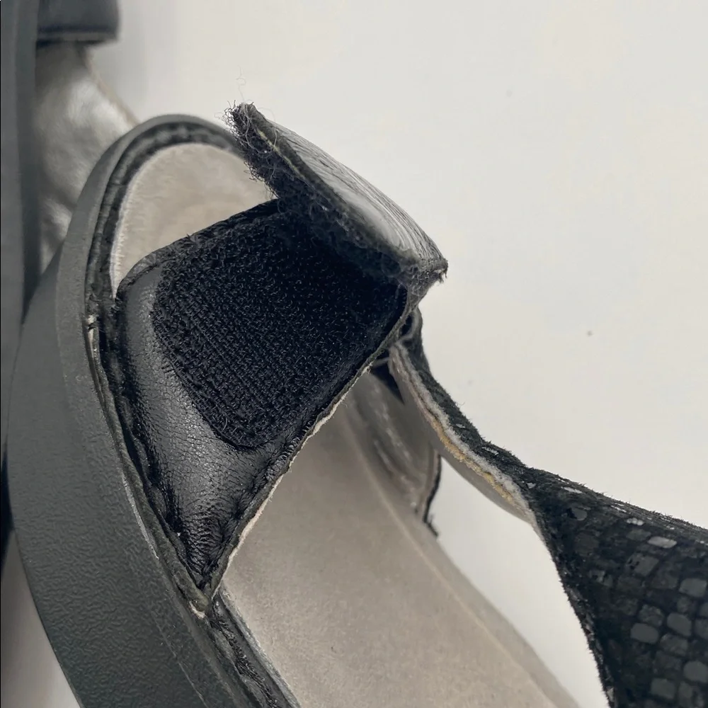 Algria Stylish Black Sandals leather women 38 casual office retro Y2K